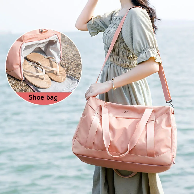 

Складные сумки для фитнеса для женщин, Спортивная дорожная сумка для тренировок и сухого и влажного хранения, водонепроницаемая сумка для спортзала с разделением