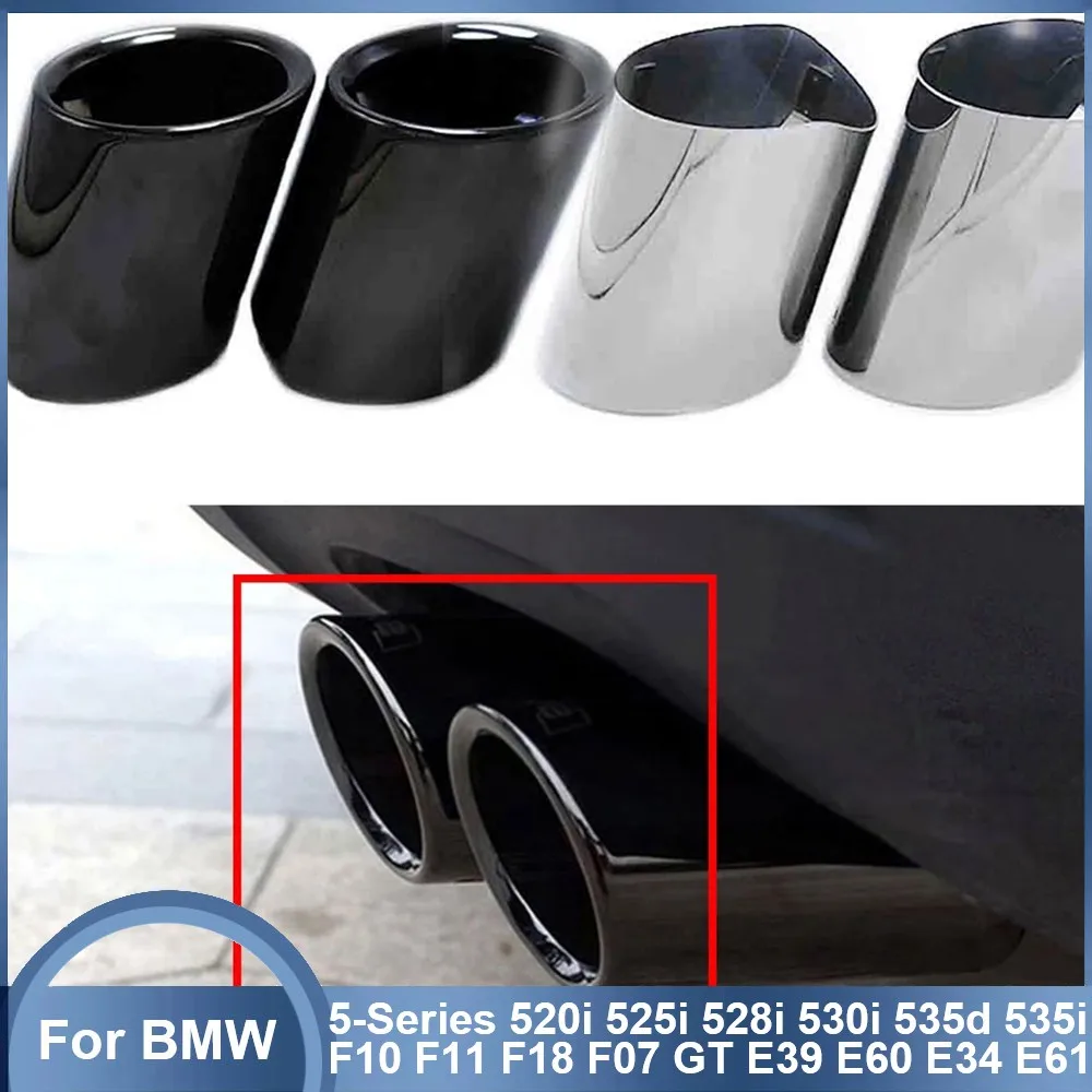 2 шт. наконечник глушителя выхлопной трубы из нержавеющей стали для BMW 5 серии 520i