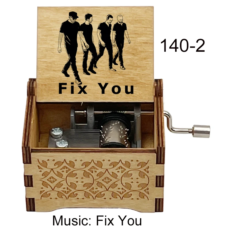 Fix You carillon per mani in legno British Famous Band Song regalo