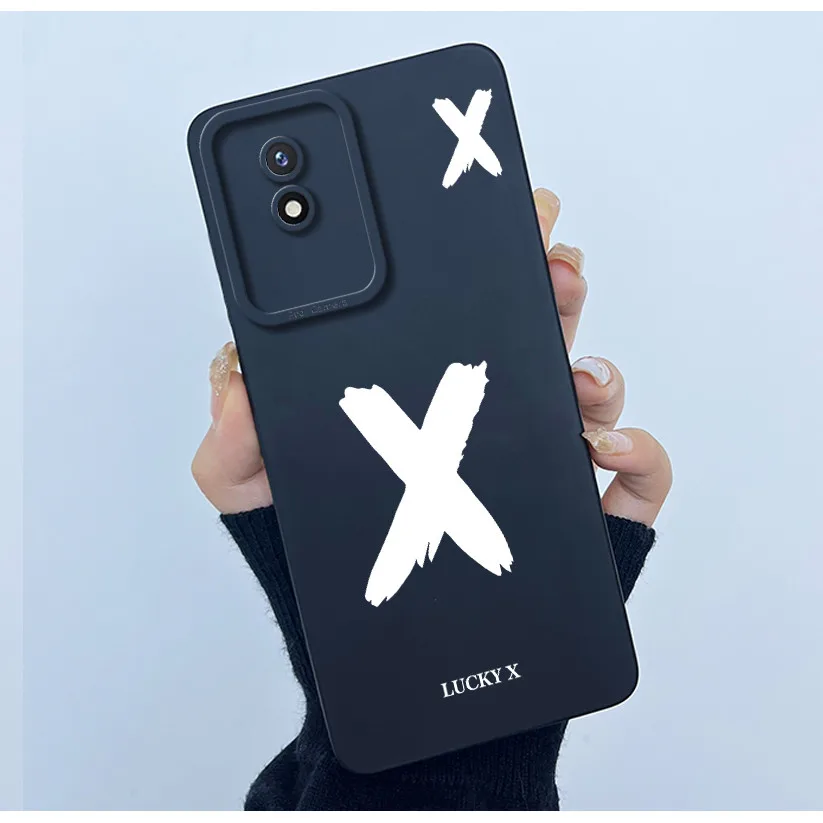 Lucky Initial Letter Silicone Soft Phone Case - Stylish Protective Bumper Cover