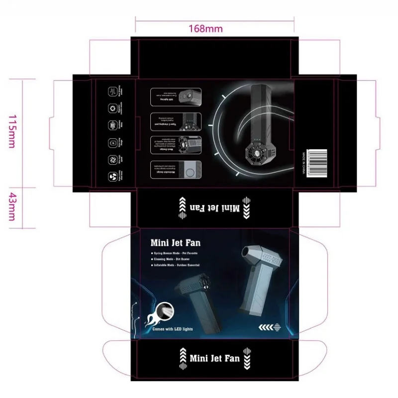 New Mini Violent Turbofan Convenient Portable Small Hair Dryer High Power Wireless Handheld Small Fan