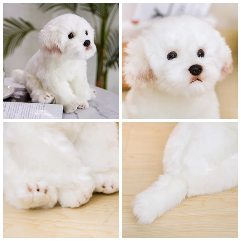 1pc 사랑스러운 시뮬레이션 실물 같은 개 어린이 인형 Corgi Bulldog Pomeranian 박제 애완 동물 부드러운 동물 장난감 어린이 생일 선물