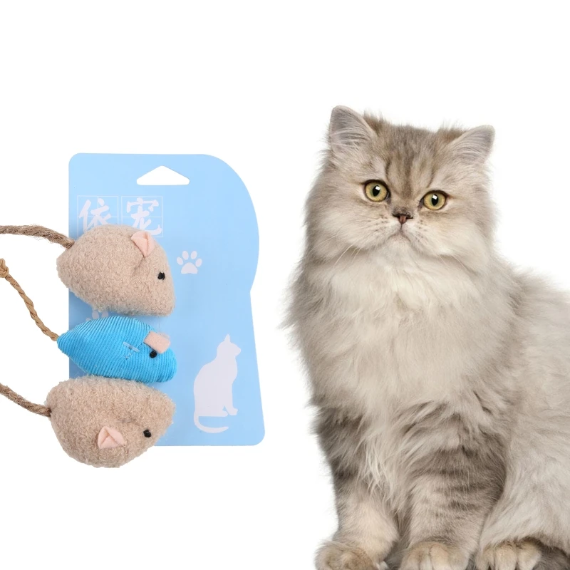3 Pieces Cat Toy Catnip Mice Cat Catnip Toys Pet Cat Dental Care
