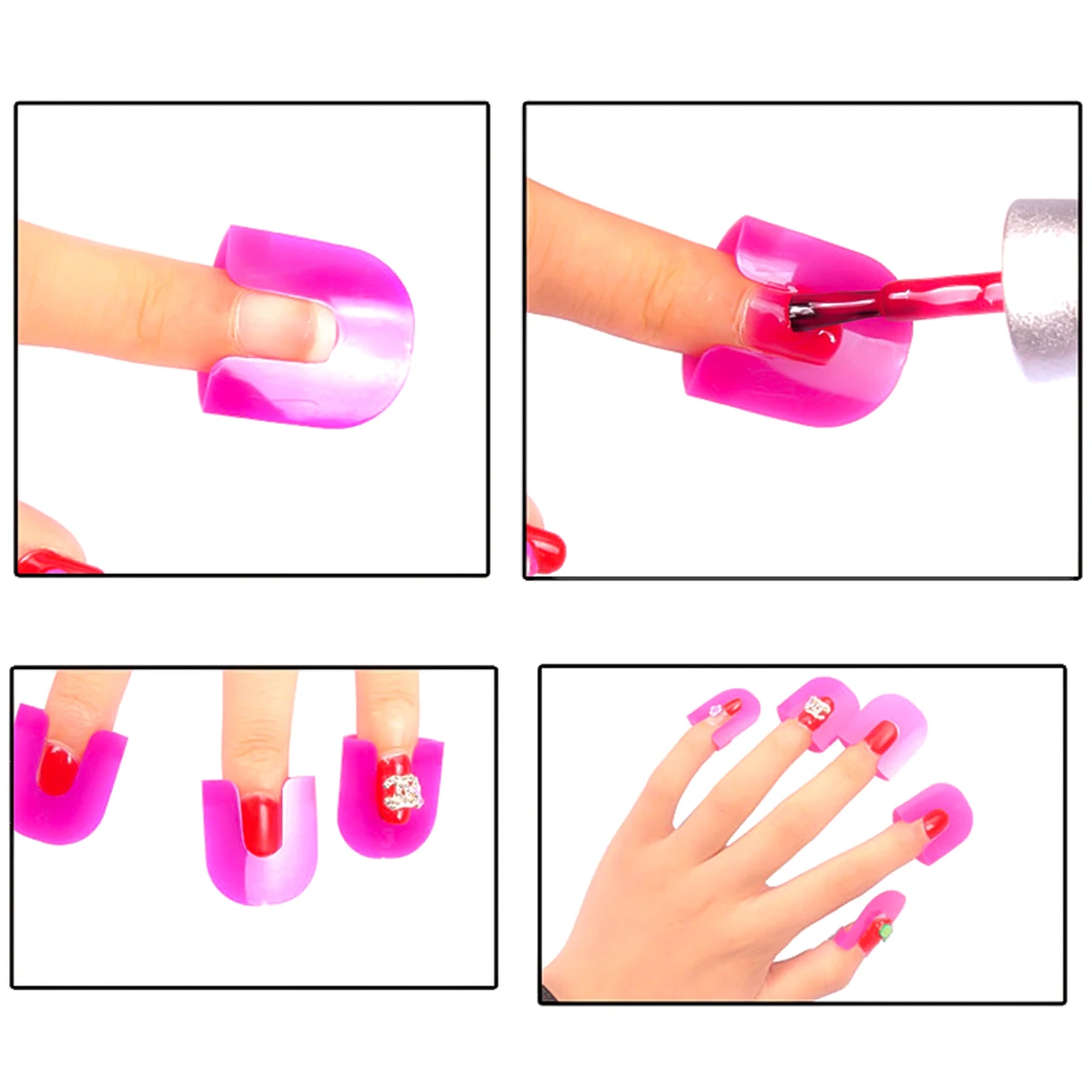 Nail Art Tools 26Pcs 10Sizes Glue Model Spill Proof Protector