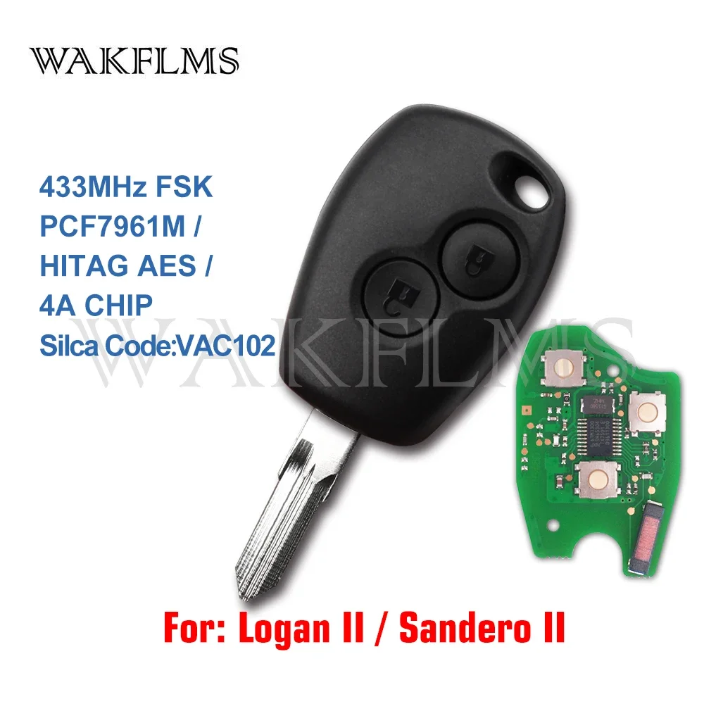 Remote Car Key Fob PCF7961M VAC102 for Renault Trafic Logan Sandero Symbol Dacia Duster Logan Sandero 2012 2013 2014 2015