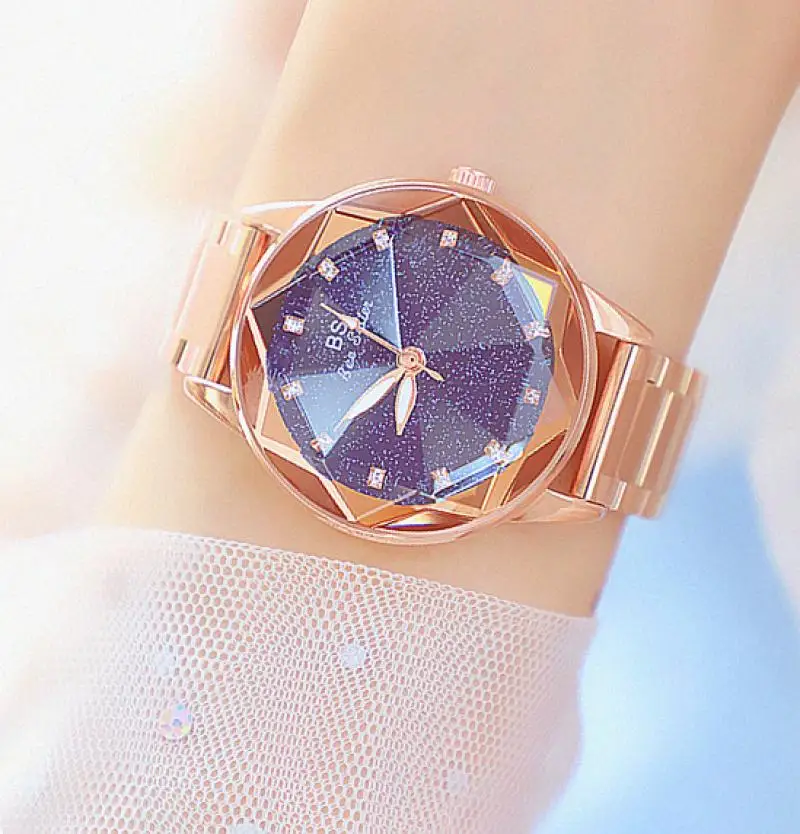 

Crystal Watch Women Luxury Waterproof Rose Gold Starry Sky Ladies Wrist Watches Top Brand Bracelet Clock Relogio Feminino