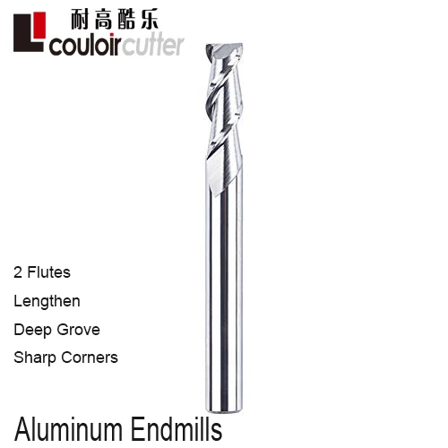 Couloir 2 Flutes Deep Groove Lengthened Sharp End Mills CNC Engraving
