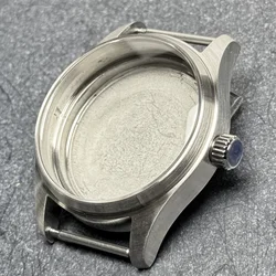 Pilot Little Prince Stainless Steel Watch Case with Sapphire Glass, 20ATM Water Resistance, Glass Back for 36mm NH35 NH36 (Soild back)