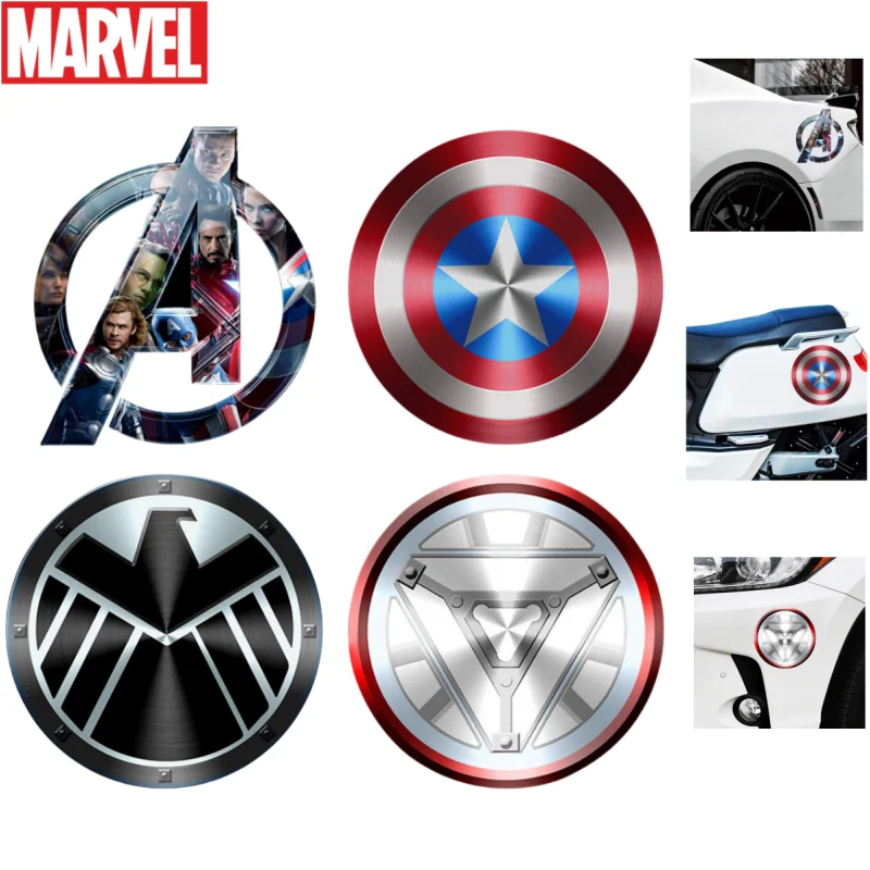 

Marvel Avengers anime peripheral hero Iron Man Captain America 3D logo creative car stickers car decorative scratch stickers