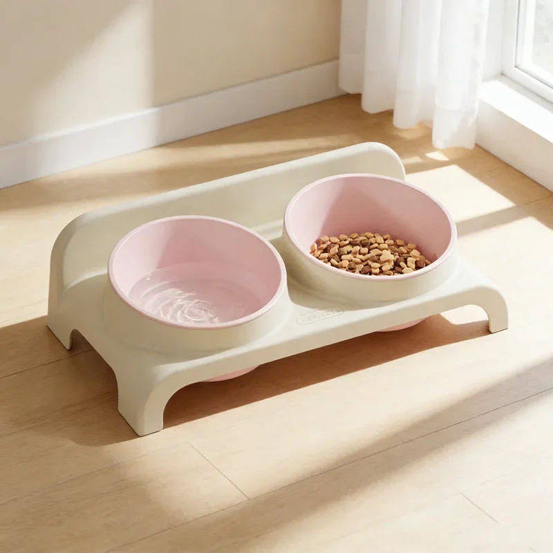 Höhenverstellbarer Doppel-Futternapf für Hunde & Katzen, Erhöhtes Futter- & Wassernapf-Set, Ergonomisches Nackenschutz-Fütterungszubehör