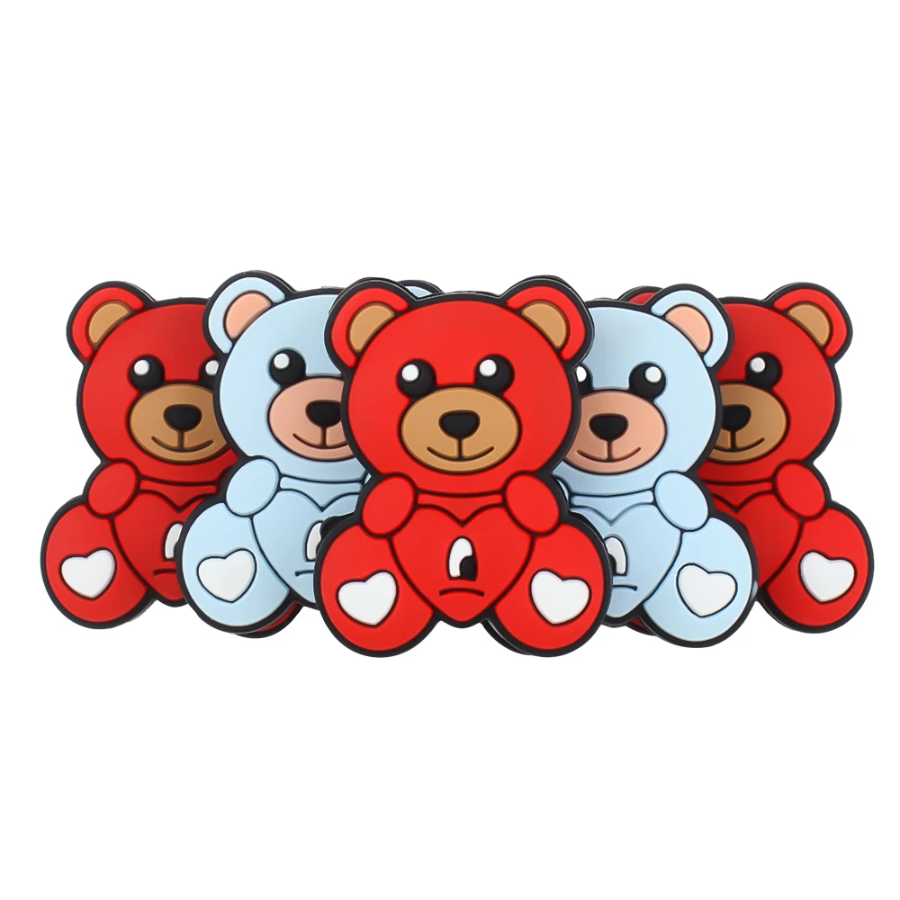 새로운 실리콘 초점 비즈, 곰 젖니 비즈, DIY 젖꼭지 체인, 쥬얼리 키체인 펜, 장난감 쥬얼리 액세서리, 10 개