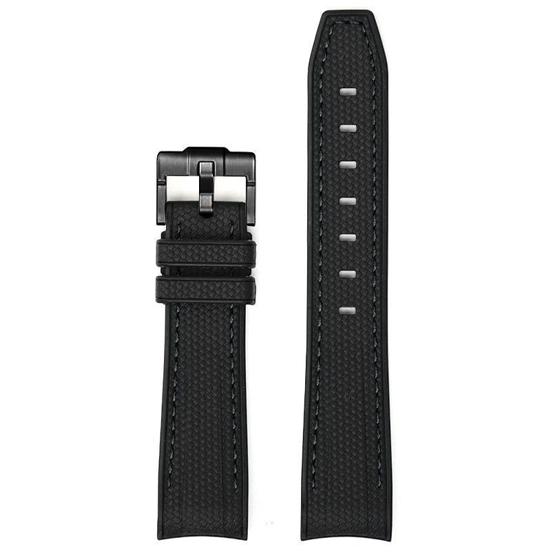 Silicone Rubber Curved End Diving Wrist Band Strap - 20mm