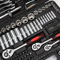 Jeu de douilles professionnel en acier Cr-V 46 pièces avec clé à cliquet, sac de rangement, douilles durables et rallonge pour réparation automobile et domestique 1