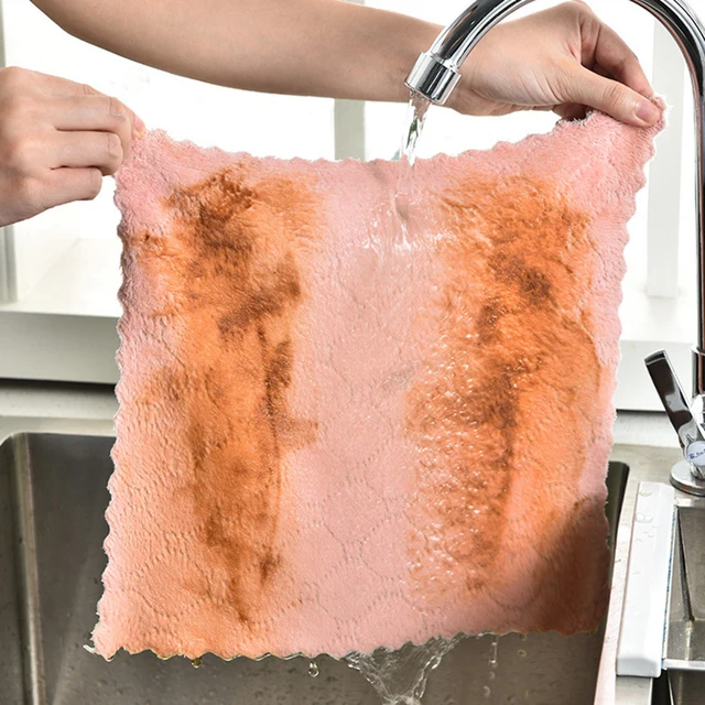 10 Darabos Mikroszálas Törülköző Abszorbens Konyhai Tisztítószövet Nem Tapadó Olaj Edény Rongyok Szalvéták Asztali Háztartási - Image 4