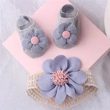 Baby Flower Booties & Headband Set 2