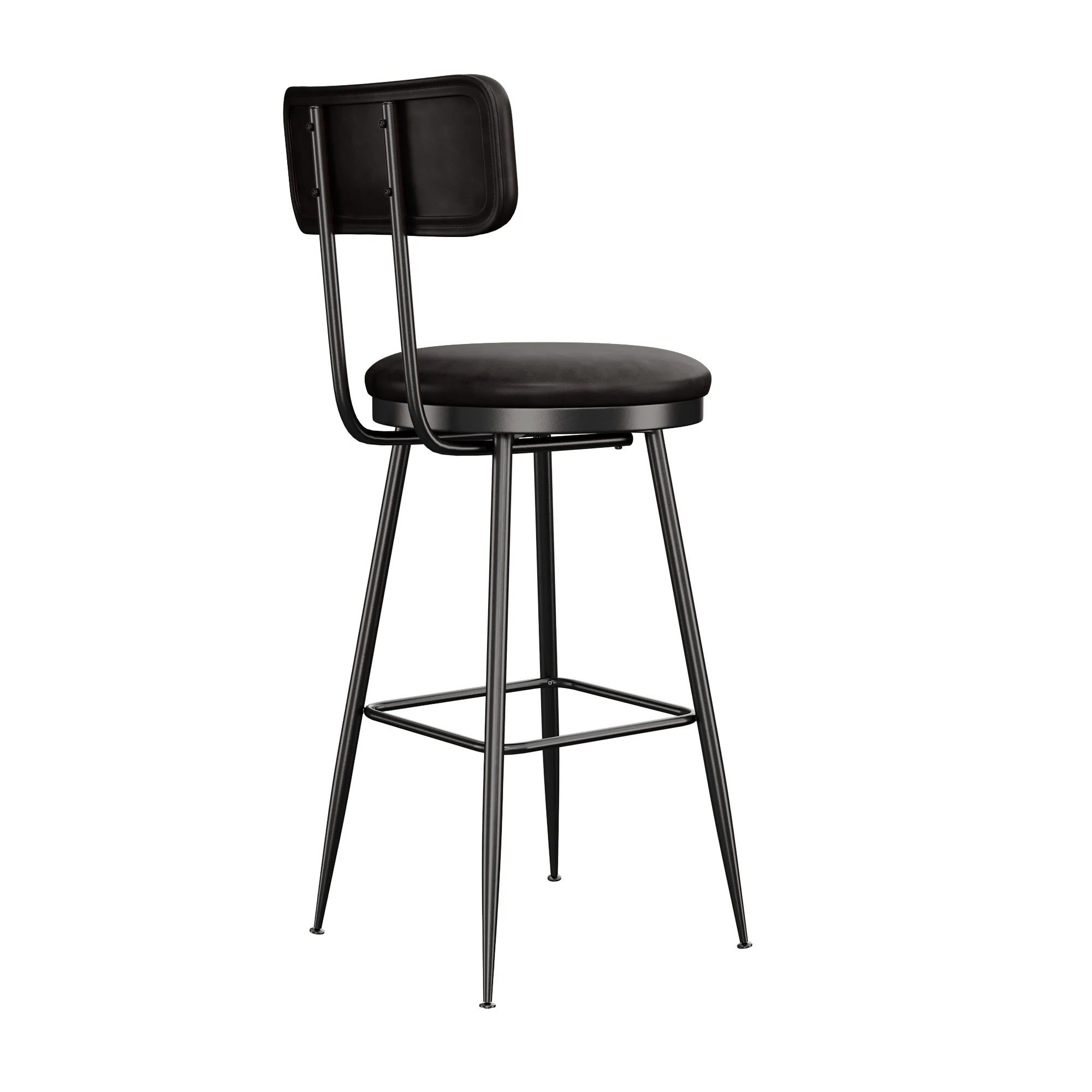 Rosahqnda 360° ° Drehbarer Barhocker, 2/4er-Set, Barhocker mit Rückenlehne für Kücheninsel, Kunstleder, 65 cm hoch, Küche, Heimbar – Detail 17