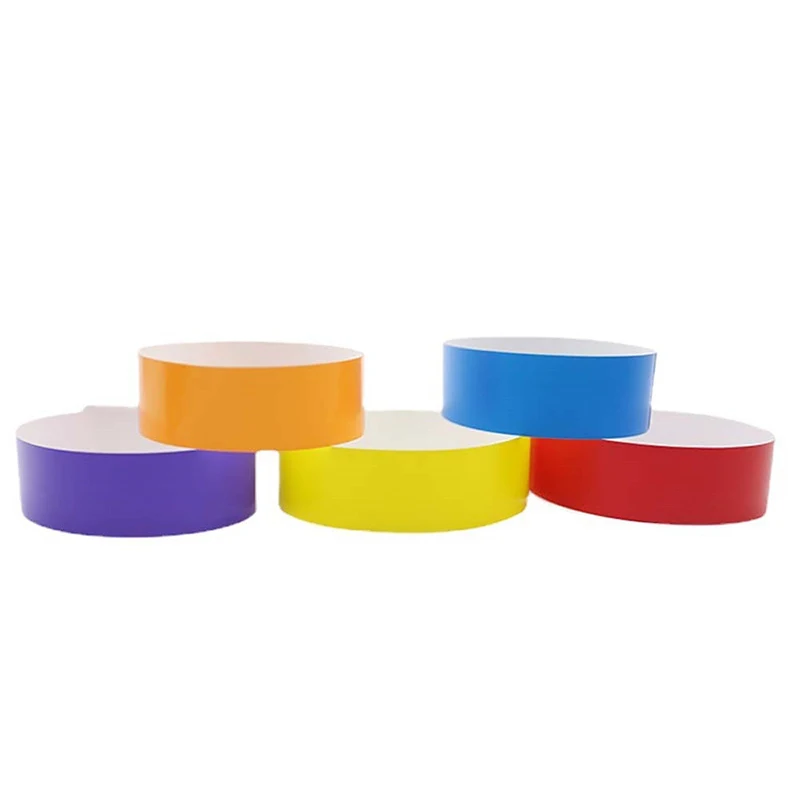 100pcs Party Paper Bracelet Synthetic Plastic Wristbands Sticky Wristband Print Pattern Card paper wristbands