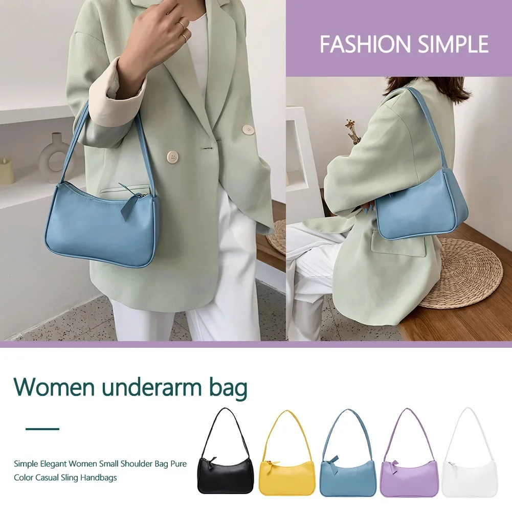 Retro PU Leather Shoulder Bag - Casual Small Top-Handle Handbag for Women