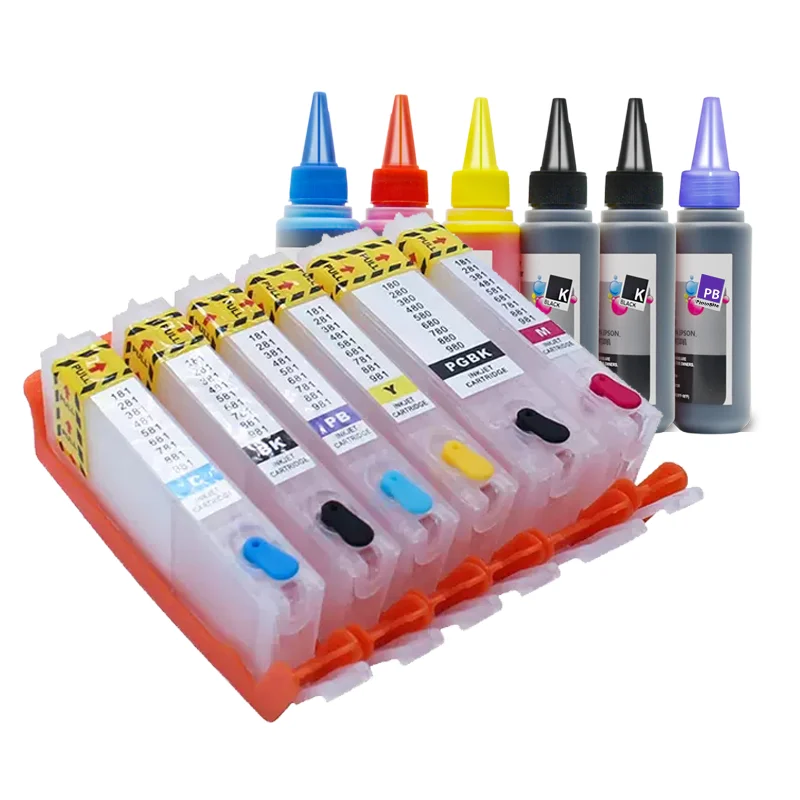 Cartucho de Tinta Vazio da Suficiência para Canon com Microplaquetas do Arc Pgi580 Cli-581 Ts6150 Ts8150 Ts9150 Tr7550 Ts8250 Ts705 Ts8350 Ts6350 Peças - Imagem 5