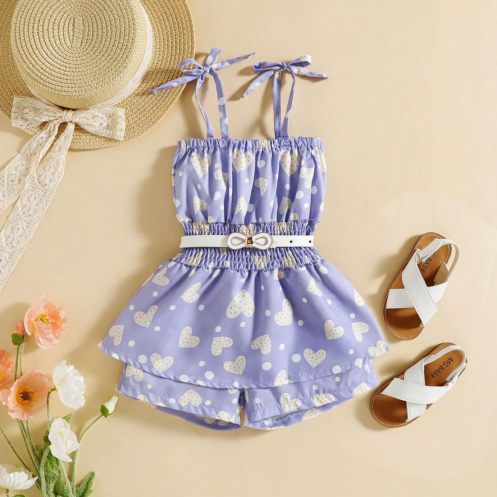 Toddler Girls' Love Print Jumpsuit 3