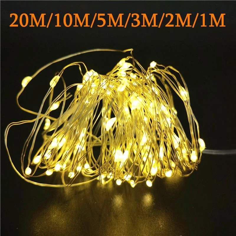 

USB 10M Garland Fairy Light Indoor Bedroom Home Wedding Party Decoration Battery Powered Christmas Copper Wire LED String Lights