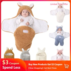 Baby Blanket Babie Wrap Swaddle Shawl Rabbit Ears Blanket Suit Warm Newborn Clothes Cotton Sleeping Bag Organic Swadding Scarf