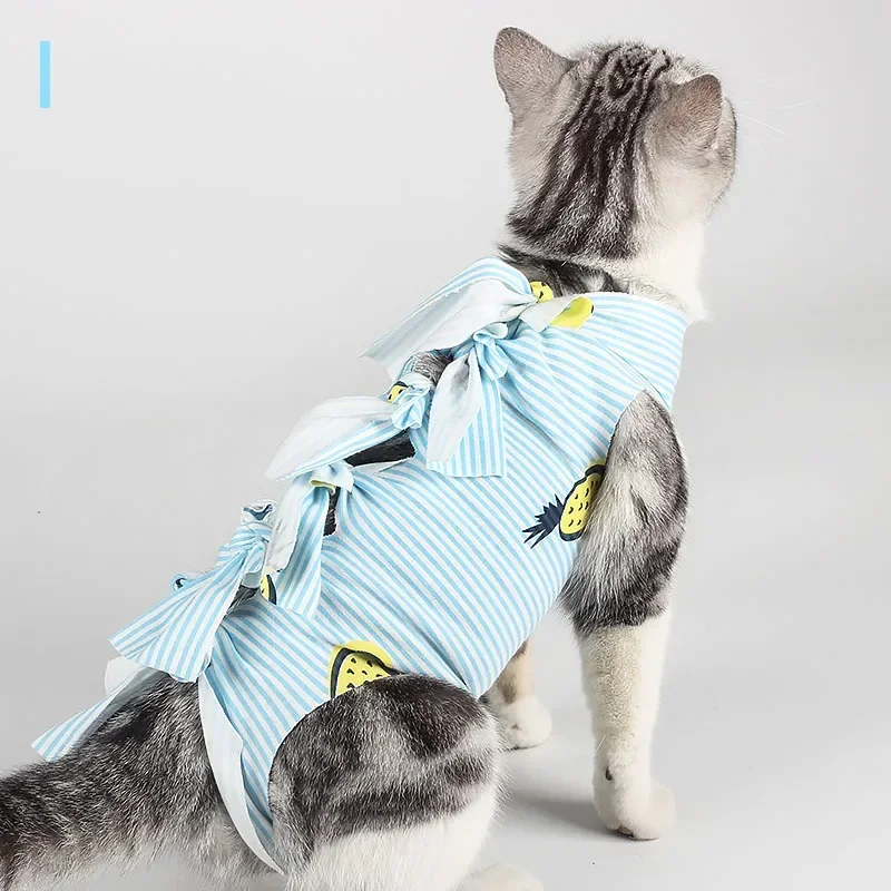 thumbnail image 1 of Ropa para gatos esterilizada antilamidos, traje de recuperación después de una cirugía, chaleco transpirable fisiológico con correas para el cuerpo antiarañazos para cachorros, 1 of 5