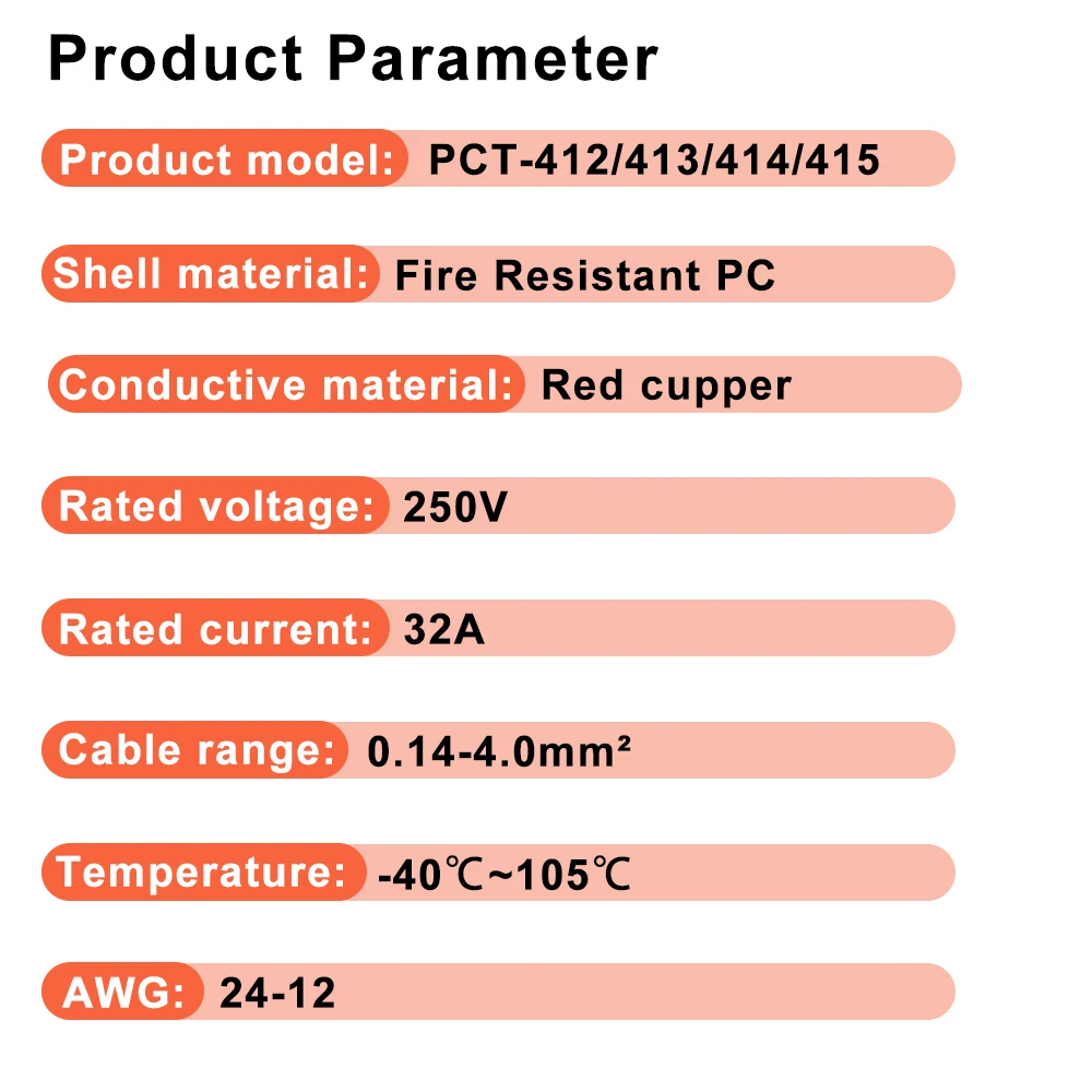 Description Picture 5 of itemLever Nuts Splicing Wire Connector Kit Fast Wiring Terminals Insulating Flame Retardant Lamp Cable Electrical Clamp Connectors