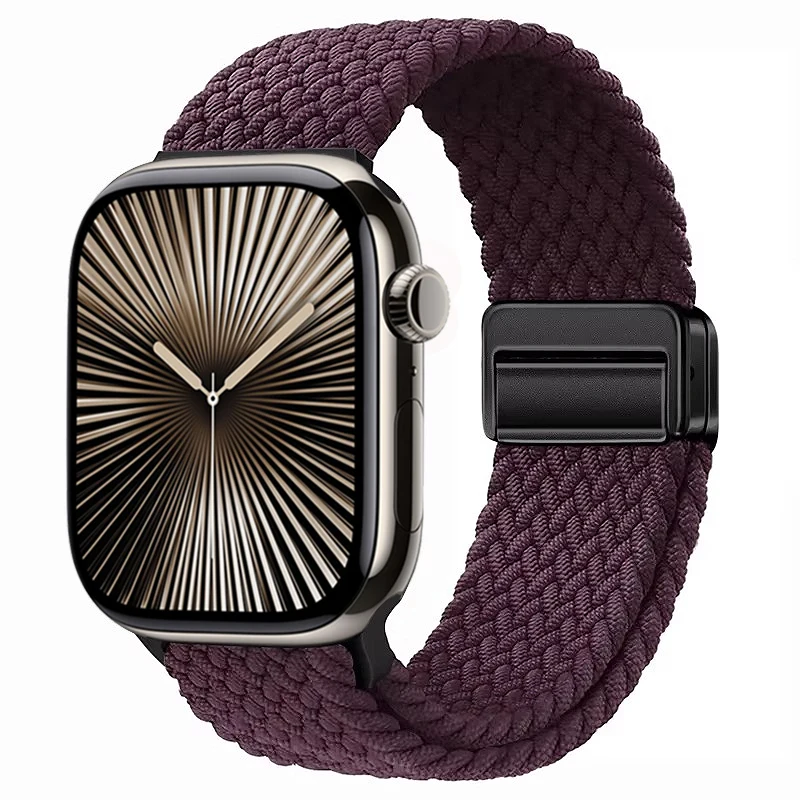 Nylon Braided Magnetic Loop Strap with Metal Accents