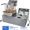 Stainless Steel Dual Tank Electric Deep Fryer with 2 Baskets Capacity 6