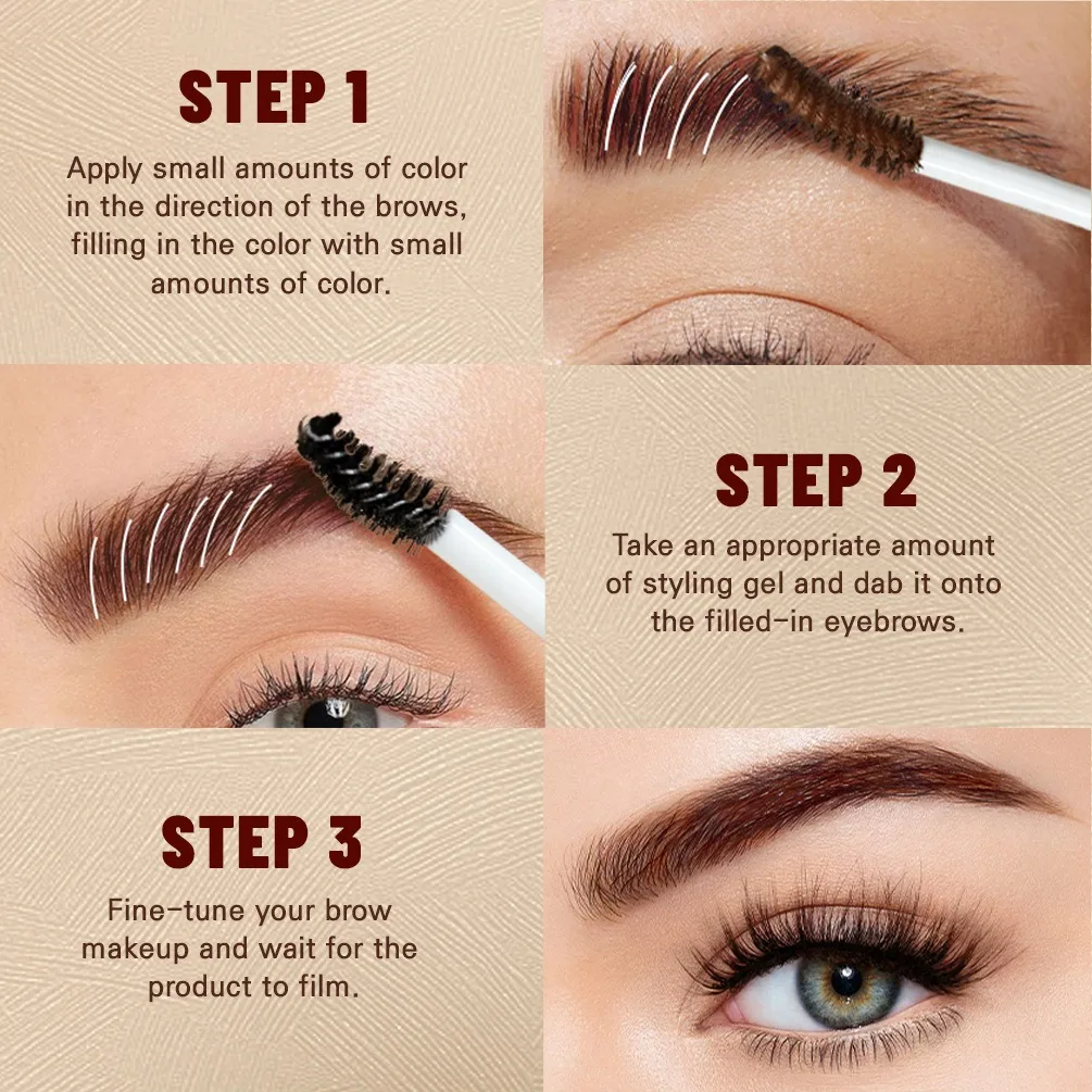 Transparent Brown Eyebrow Dye Styling Gel Waterproof Long Lasting Wild Brow Tint Wax Natural Clear Liquid Eyebrows Fixing Cream 4