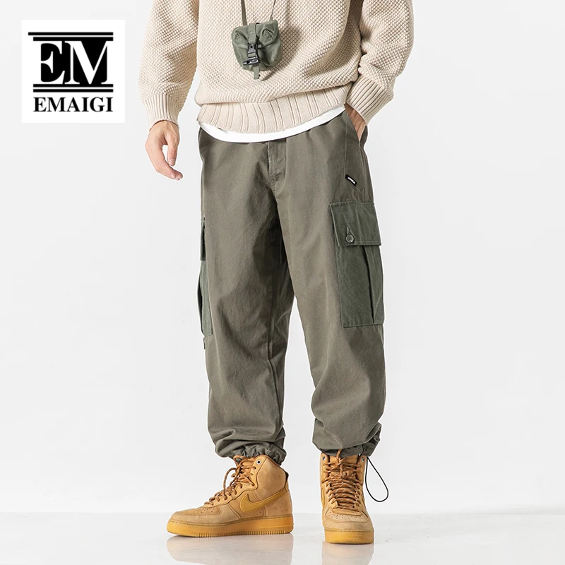 

Men Streetwear Fashion Hip Hop Loose Casual Cargo Pants Male Women Japan Cityboy Outdoor Vintage Pants Trousers