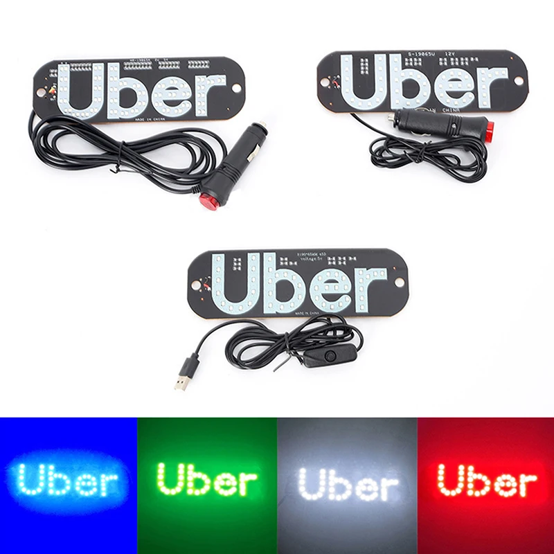 Pink Light Sign Fo Ca Windshield With Suction Cups, USB A
