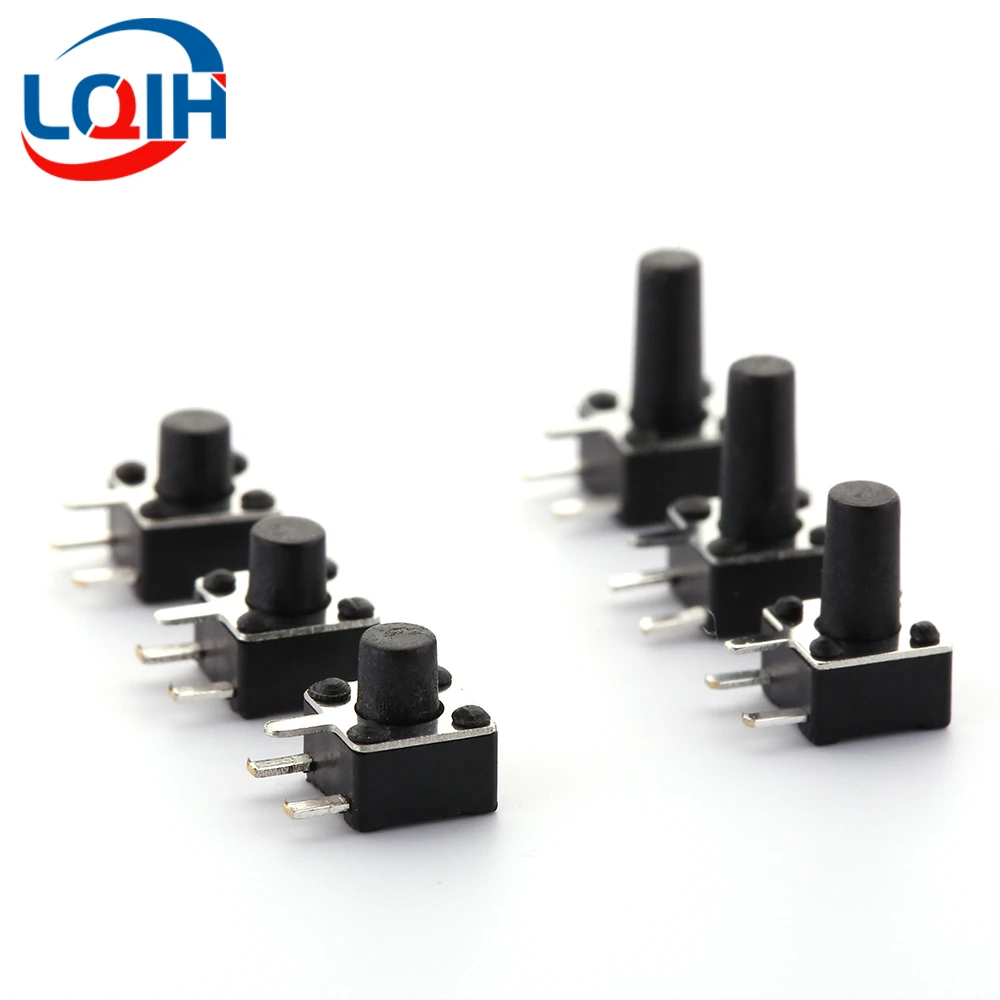 

100PCS 4.5x4.5x3.8/4.3/4.5/5/6.0/7.0/8.0MM Side 3 Pin DIP Tactile Push Button Switch Tact Switch Micro Switch TS-026-3