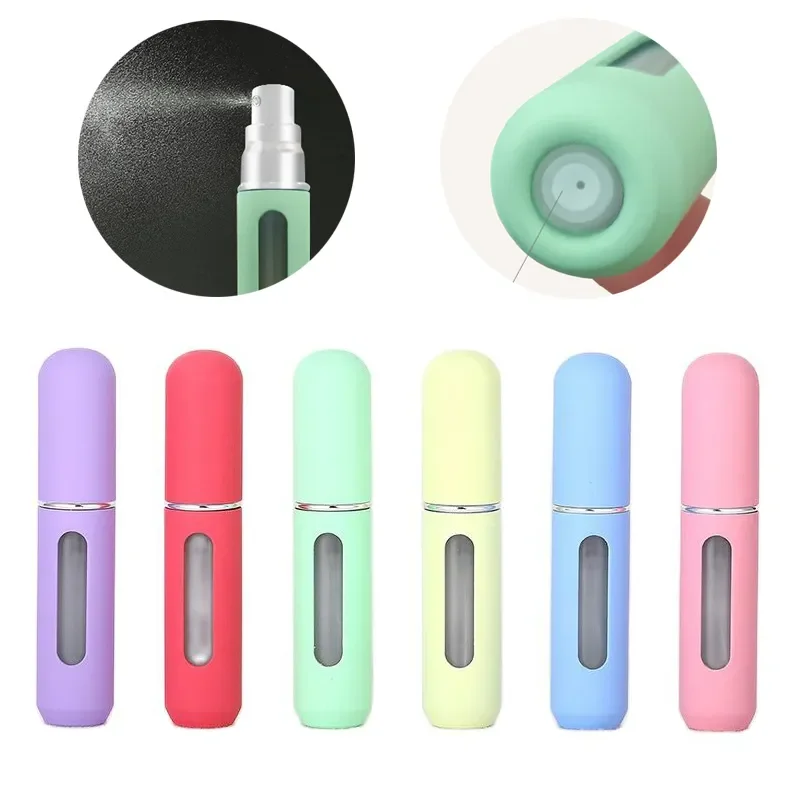 Candy Color Mini Travel Portable Bottom Filling Perfume Bottle Liquid Container Fine Mist Spray Alcochol Empty Refillable Bottle