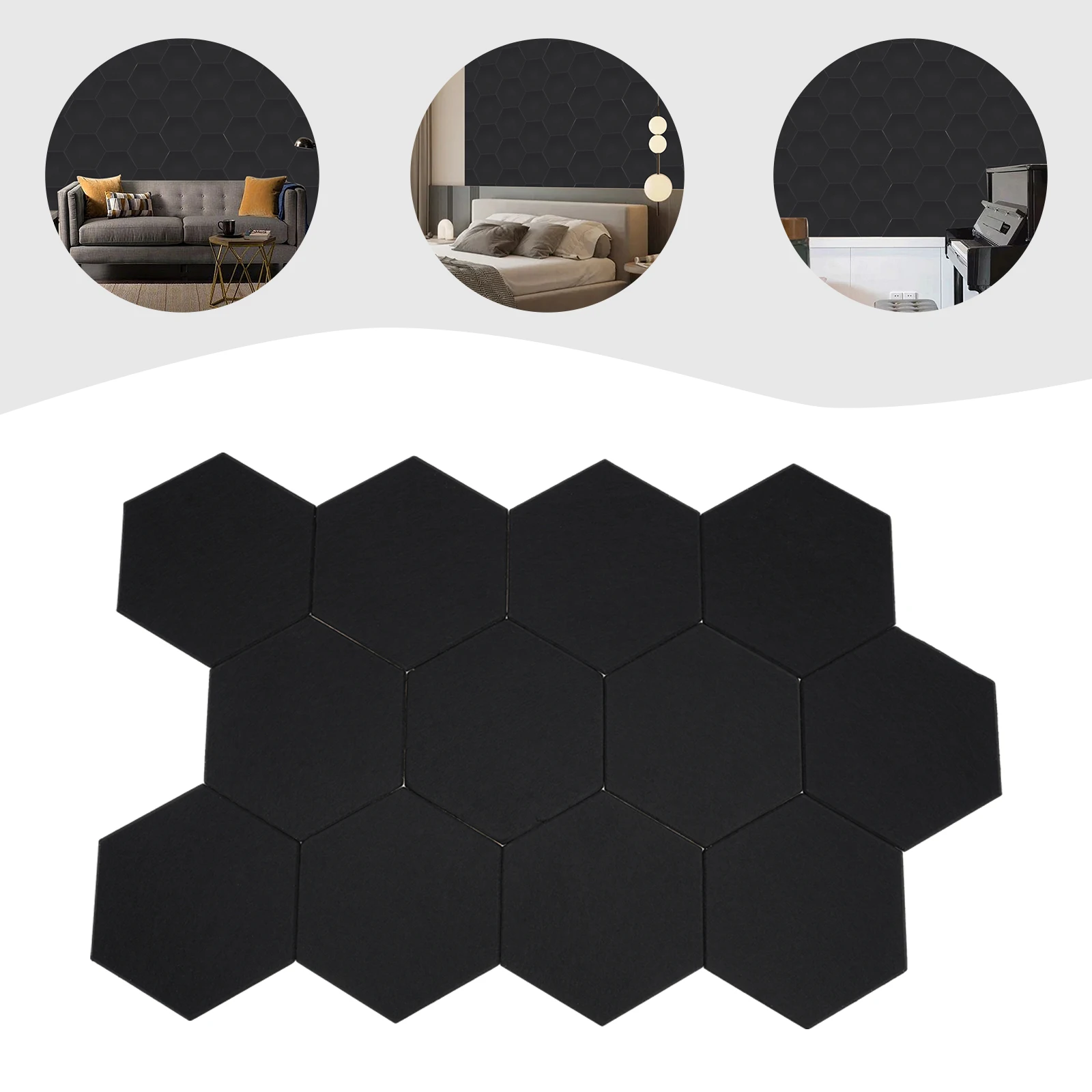 Sechseckige Akustikplatten, hochdichte Schalldämmung, 12er-Pack Akustikschaum für Wanddekoration und akustische Behandlung – Detail 1