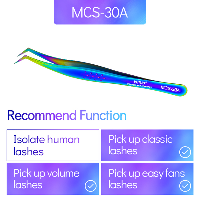 Vetus MCS All size single pack tweezers for eyelash extensions