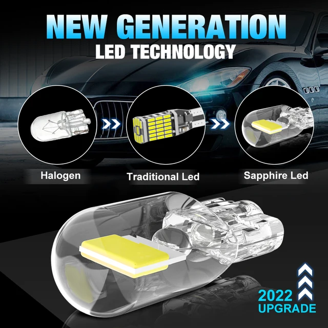 Lampadine LED T10 W5W Per Auto - Confezione Da 10 Pezzi, Bianco Freddo, Per Luci Interno E Targa