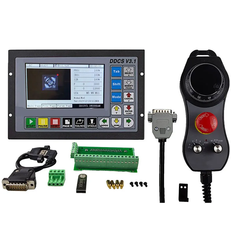 

Offline CNC DDCSV3.1 CNC controller 3/4 axis 500KHz motion control system set emergency stop electronic handwheel