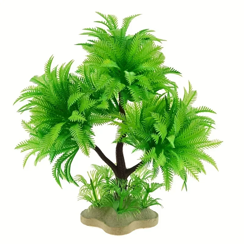 Aquarium Plastic Coconut Tree Simulation Seaweed Artificial Aquatic Plants Easy Maintain Safe Hydroponic Landscape Decoration artificial plants fish tank ornaments fish tank decorations aquarium ornaments artificial aquarium plants mini landscape ornaments
