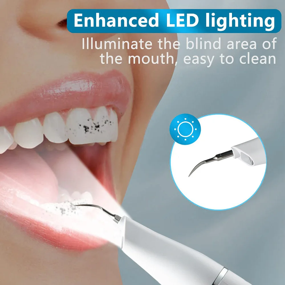Ultrasonic Electric Tooth Cleaner Dental Scaler 5 Modes Calculus Remover Teeth Whitening Tartar Plaque Stain Cleaning Tool 5