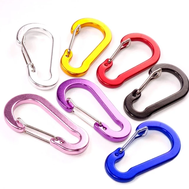 5PCS Aluminum Alloy Carabiner S-Ring Clip Hook Climbing Keychain