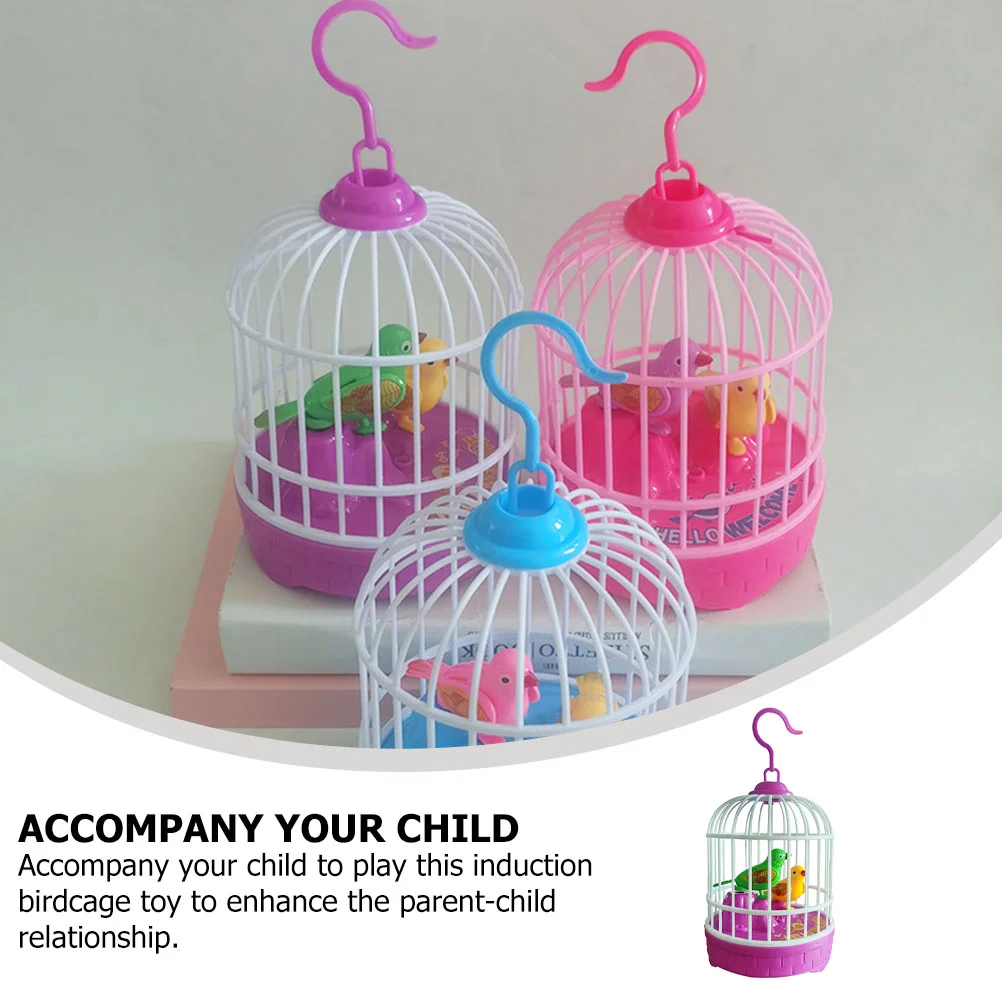 Bird Cage Toys Luminous Simulation Birdcage Birds with Singing Music Intelligent Kids Induction Operated Child 4