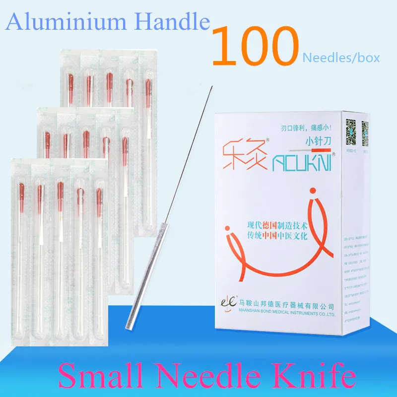 

100 Aluminum Handle Small Knife Needle EACU Aseptic Disposable Aucpuncture Edge Needles With Tube Painless Smooth Massage
