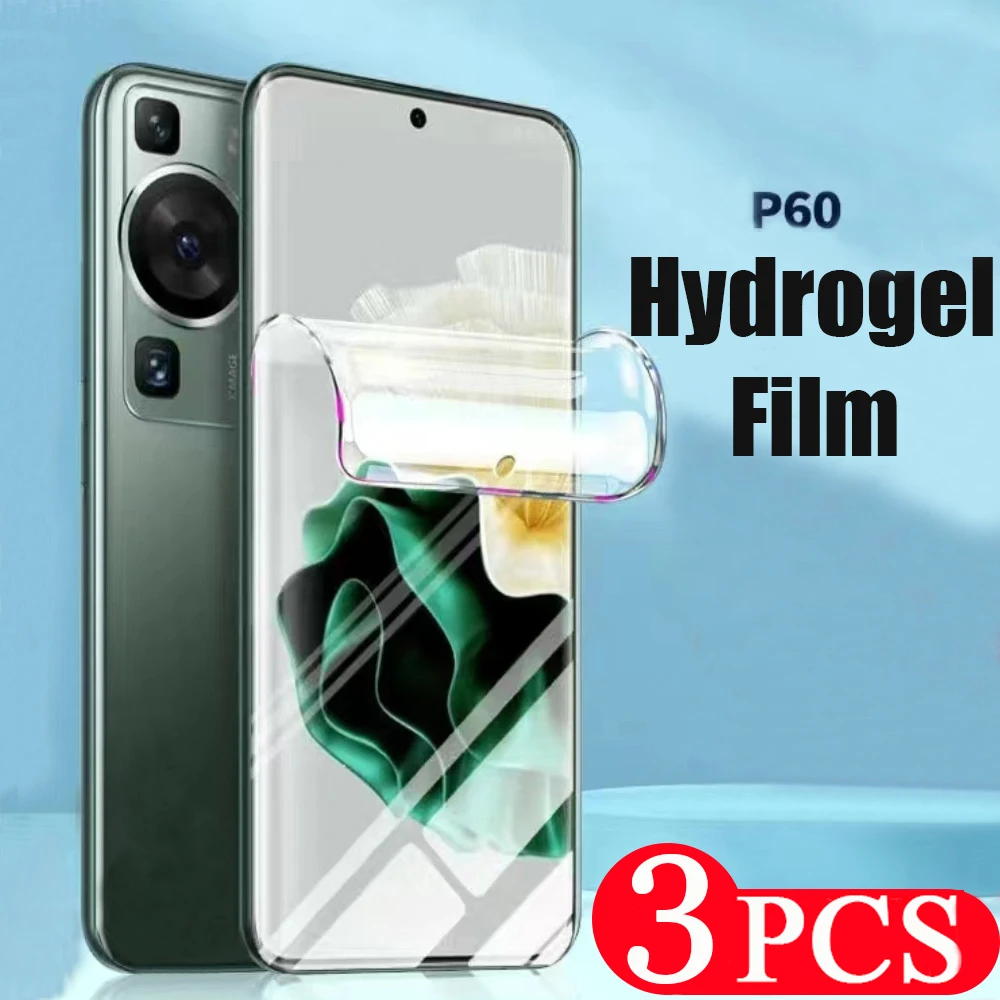 

3Pcs hydrogel film For Huawei P50 P50E P60 Art P40 pro plus P30 lite E phone screen protector Not Glass HD cover protective film