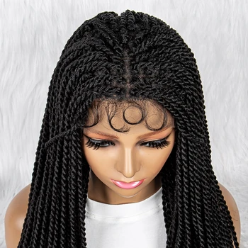 40 Full Lace Knotless Box Braided Wigs Knotless Cornrow Braids with Baby Hair Synthetic Lace Front