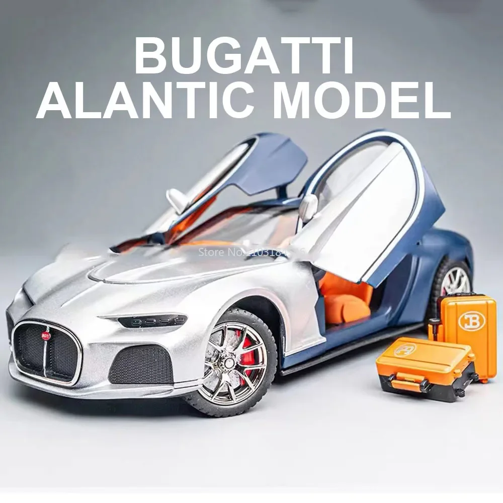 

1/24 Scale Alloy Diecast Bugatti Atlantic Sport Car Model Toy with Sound and Light Roadster Vehicle Toys Models for Collection