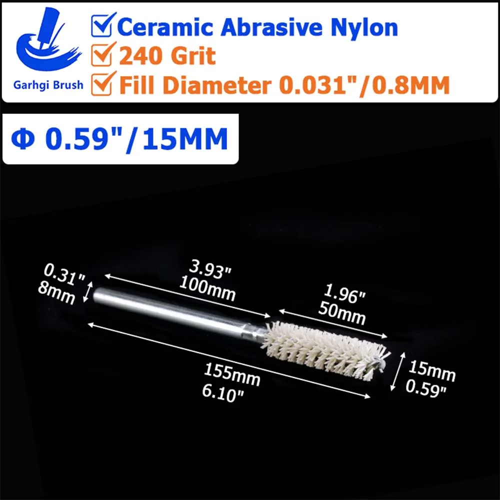 Ceramic Abrasive Nylon Tube Brushes for Surface Prep and Polishing