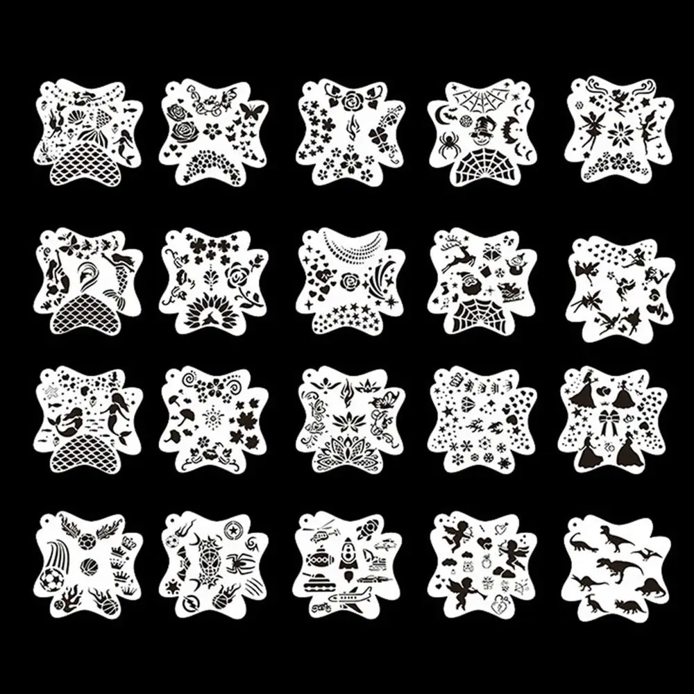 DIY Makeup Stamps Paint Stencils for Body Painting Face Art Template Adults Kids Makeup Tools face painting template,henna tattoo stencils