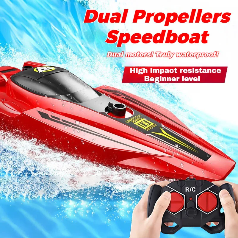 Darenbp Bateau Télécommandé 2.4 GHz 25 Km/h Hors-Bord RC, Bateau De 24 Ghz 25 Km H Hors Bord Rc Bateau De Course Telecommande Pour Piscines Lacs Jouets Telecomman Amz B